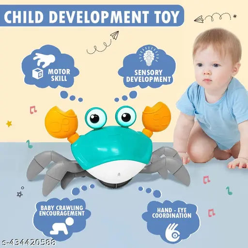 Crawling Crab Baby & Pet Toy: Perfect for Tummy Time and Playtime